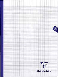 Cahier 192p grands carreaux Clairefontaine Mimesys incolore